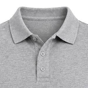 Heather Gray Short Sleeve Polo <b>Shirt</b> with Jack & Jill Crest Patch Embroidered on Chest Plain Back Collared Button Front Casual - Product Image 2
