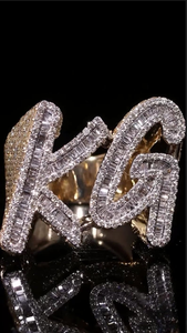 Anillo de Diamantes Moissanite con Corte Baguette VVS, Chapado en Rodio, Personalizado, Estilo Hip Hop, para Hombre - Product Image 2