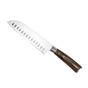 Couteau de chef en acier damas 440C forgé à la main avec manche en bois et étui en cuir pour une utilisation professionnelle en cuisine - Product Image 3