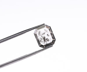 Diamante de laboratorio con corte esmeralda de 1.30 ct, estilo sal y pimienta, corte excelente, para joyería, estilo rústico, diamantes negros, diamante sal y pimienta - Product Image 2