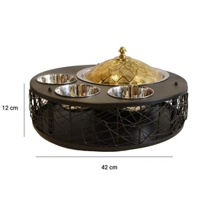 Lavish Gold Casserole With Lid Perfect For Elegant Food Serving <b>Dining</b> <b>Table</b> Styling And Premium Kitchen Use From India - Product Image 3