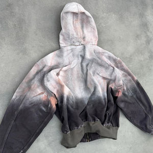 Customized Acid Washed Hoodie <b>Applique</b> Embroidery Vintage Techwear Puffer Quilted Cotton Padded Bomber Hoodie Men Winter - Product Image 4