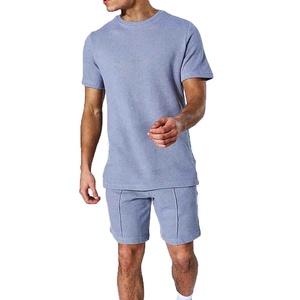 Conjunto Casual de Verano 2026 para Hombre, 2 Piezas, Camiseta y Pantalones Cortos, Ecológico, 100% Algodón, Tela de Felpa - Product Image 1