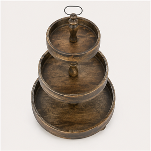 3-Tier Wooden Serving Tray Stand Eco-Friendly Cupcake Tower & Dessert Display for Weddings <b>Parties</b> and Coffee Bar Organization - Product Image 3