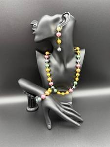 Collar, Pulsera y Pendientes Victorianos de Plata de Ley con Perlas de Concha Multicolor, Joyería Hecha a Mano, Regalo Elegante y a la Moda - Product Image 5