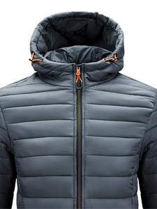 Low MOQ <b>Men</b> Custom Hooded Puffer Jacket Adjustable Hem Quilted Winter Outerwear - Product Image 5