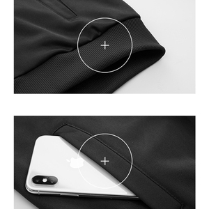 Ensemble de survêtement noir pour homme, manches longues, sweat-shirt à cordon de serrage, poches latérales, tenue décontractée sportive, col à capuche respirant, coupe régulière - Product Image 4