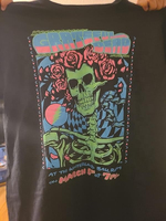 Kaos Konser Grateful Dead Solid Vintage Pria Lengan Pendek Longgar O-Neck 100% Katun Rajut Kasual Logo Depan