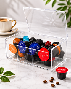 Transform Coffee Corner - Elegante Caja de Almacenamiento de Cápsulas de Café Rectangular de Acrílico, Diseño Chic, Acceso Sencillo, Multifuncional - Product Image 6
