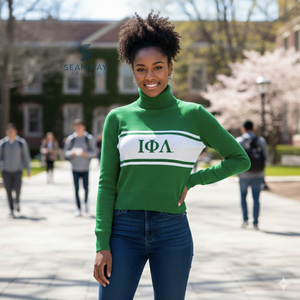 Iota Phi Lambda Sorority <b>Turtleneck</b> Sweater Women Knitted High Neck Sweater Casual <b>Mock</b> Neck Pullover Polo Neck Warm Sweater - Product Image 5