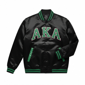 Women baseball AKA Sorority Clothing <b>Pink</b> green varsity <b>Jacket</b> Custom Greek Clothing Women Embroidered AKA <b>Jacket</b> Lady Crop - Product Image 1