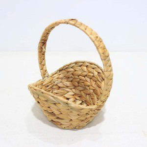 Natural Water Hyacinth Picnic <b>Basket</b> Handwoven Storage <b>Basket</b> Braided <b>Handle</b> Rustic Organizer for Home Decor - Product Image 2