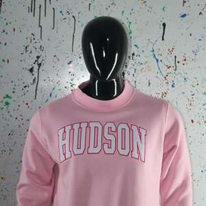 PINK <b>Mock</b> <b>Neck</b> Sweatshirt 100% WHITE Applique Embroidery wide <b>neck</b> Sweatshirt Finer Threads - Product Image 4