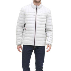 Unisex Custom Puffer <b>Jacket</b> with Glossy Shell Cotton Filling Stand Collar Patchwork Design Hooded Luxury Packable <b>Winter</b> <b>Jacket</b> - Product Image 1