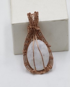 AAA+++ Natural <b>Moonstone</b> <b>Pendant</b> with Copper Wire Wrap Handmade Gemstone Jewelry Free Size Boho Healing Crystal <b>Pendant</b> - Product Image 4