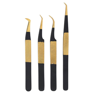 Pinzas para pestañas con diseño ergonómico antideslizante, pinzas para pestañas para cuidado personal, caja para colocar y quitar pestañas postizas - Product Image 2
