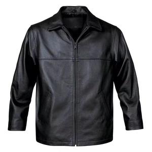 Chaqueta de Cuero Genuino para Hombre Clush, Estilo Urbano, Otoño-Invierno, con Cuello Alto y Cierre de Cremallera, Hecha a Medida, de la Mejor Calidad - Product Image 3