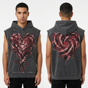 Sudadera con Capucha de San Valentín con Diseño de la Gran Ola Japonesa para Hombre, Personalizada, Verde, Estilo Vintage, Streetwear, con Gráfico de Corazón Estilo Ukiyo-e - Product Image 3