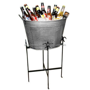 Seau à glace de luxe, porte-bouteilles à vin, seau à glace en métal, bac à boissons en fer avec support - Product Image 3