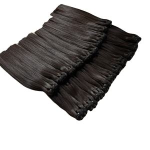 Extensions de cheveux humains vierges naturels, pointes plates, clips à ruban, cheveux doublement tirés, prix de gros, lisses - Product Image 2