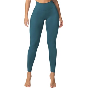 Women's High Waist <b>Knee</b>-<b>Length</b> Gym <b>Leggings</b>-SpandexCotton Breathable Anti-Bacterial Super Soft SEAMED Knitted Fabric Custom OEM - Product Image 1