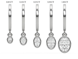 Pendientes colgantes de diamantes personalizados de oro amarillo de 14K y 18K, clásicos y de moda para mujer, 0.50 quilates cada uno, corte ovalado VVS2, joyería fina. - Product Image 4