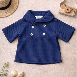 Ensemble chemise et short en coton et lin pour garçons |   Tenue d'été respirante pour enfants, verte et blanche avec poche, fabriquée en Inde - Product Image 1