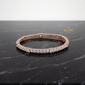 สร้อยข้อมือเทนนิสเพชรแล็บโกรว์ดีไซน์คลาสสิกสีทองสำหรับผู้หญิง ทำจากเงินสเตอร์ลิง ประดับด้วยประกายระยิบระยับไร้ที่สิ้นสุด ดีไซน์หรูหรา เหมาะสำหรับงานปาร์ตี้ - Product Image 2