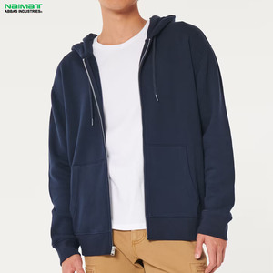 Chaqueta con capucha y cremallera completa, diseño sencillo y liso, para hombre, sin marca, de forro polar, uniforme, informal, para uso diario. - Product Image 3