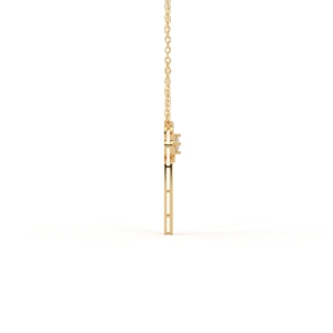 Aarinya - Dije de Oro de 18K con Diamante Cultivado en Laboratorio, Corte Brillante, Circonitas Laterales Redondas, Joyería de Moda para Mujer, Ideal para Bodas - Product Image 3