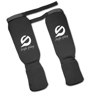 Protège-tibias et cou-de-pieds de combat professionnels en PU de qualité supérieure, antidérapants, légers, à compression, pour une protection complète en entraînement - Product Image 4