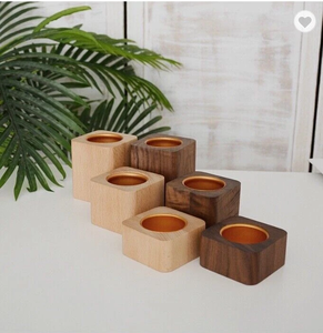 Art <b>Deco</b> Square Wooden Wall Vase Natural Wood Flower Bud Holder Decorative Home Decor Handmade Eco-Friendly 7x7cm - Product Image 5
