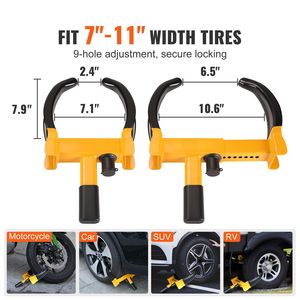 Set di 2 Lucchetti Universali Antifurto per Ruote, Robusti Fermaruote in Acciaio per Rimorchi e Moto - Product Image 4