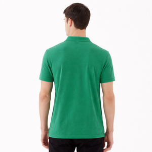 Camiseta Polo Personalizada para Hombre, Algodón Piqué, Verde Liso, Fabricante de Marca Privada OEM ODM - Product Image 2