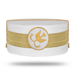 Casquette de Rite Écossais du 33e Degré avec Ailes, Broderie Blanche Faite à la Main, Régalia Maçonnique Personnalisée de Haute Qualité, Chapeau Ajustable et Respirant - Product Image 1