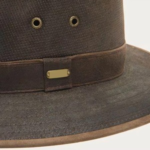 Sombrero de vaquero de cuero personalizado en stock, precio bajo, sombrero de cuero duradero para exteriores, hecho en Pakistán - Product Image 3