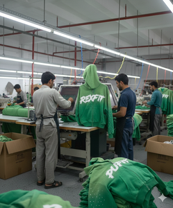 Sudaderas con capucha de nuevo diseño del fabricante líder, con logotipo serigrafiado, pedrería personalizada, estilo urbano, extragrandes, con efecto descolorido por el sol y cremallera. - Product Image 3