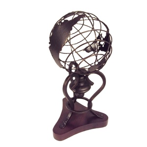 Metal Wire Frame <b>World</b> <b>Globe</b> With Decorative Base For Home Office Table Top Decorative - Product Image 1