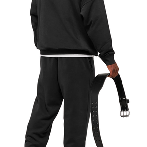 Sudadera con Capucha Negra Extra Grande para Hombre, Sudadera de Felpa Gruesa de Primera Calidad, Corte Holgado, Estilo Casual Urbano - Product Image 4