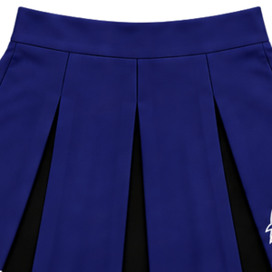 Ensemble d'uniforme de cheerleading bleu roi, noir et blanc, avec crop top sans manches à col en V et jupe plissée, pour spectacle de danse et équipe de cheerleading - Product Image 6