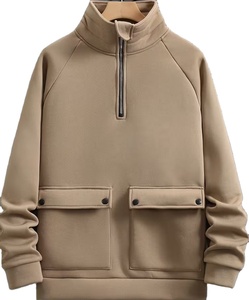 Men's Fashion Raglan Sleeve Sweatshirt Half-<b>Zip</b> Open Neckline Autumn/Winter Casual Versatile Long-Sleeve Sweatshirt Customizable - Product Image 1