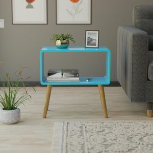 Retro Bookcase Nightstand, End <b>Table</b>, Bed <b>Side</b> <b>Table</b> for <b>Small</b> Spaces Magazine Stand with Storage Engineered Wood - Product Image 2