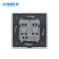 Livolo Soket Daya Dinding Tipe EU Prancis Panel Kaca Kristal Stopkontak Dinding 16A