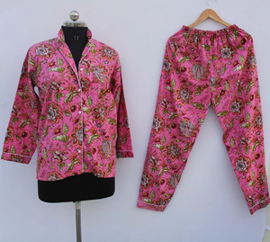 Conjunto de Pijama Coordinado con Estampado Animal para Mujer de Naaz Textile, Ropa de Dormir Informal de Verano, Suave y Transpirable, 100% Algodón, Largo hasta la Rodilla - Product Image 5