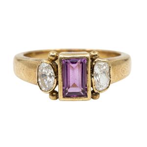 Anillos de Boda Antiguos Unisex con Turmalina de Corte Ovalado Chapados en Oro de 14K, MOQ Bajo - Product Image 2