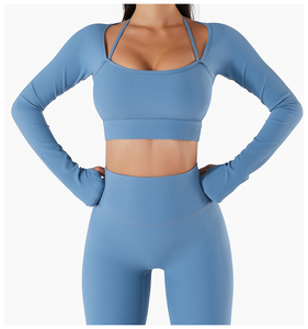Conjunto de Yoga Acanalado al por Mayor: Leggings y Top Deportivo de Un Hombro para Fitness - Product Image 1