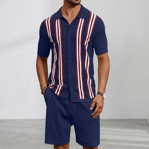 2026 Wholesale Summer Men's Casual Shorts <b>Set</b> Plain Color Solid 100% Cotton Jersey Quick Dry Knitted Customized Logo <b>Twin</b> <b>Set</b> - Product Image 1
