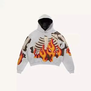 Sweat à capuche pour homme Hip Hop tendance streetwear, imprimé graffiti de créateur, brodé, 100% coton molletonné, écologique, avec poche et fermeture éclair - Product Image 1