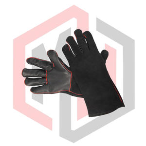 Guantes de Jardinería de Cuero Negros, Guantes de Seguridad Resistentes al Calor, Transpirables, Sin Silicona, Anti-Impactos, para Bomberos - Product Image 4