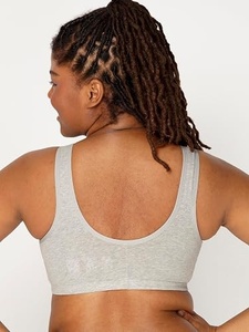 Sujetador deportivo Shaghaf para mujer, sin aros, push-up, copa 3/4, tirantes ajustables, espalda en U, espalda cruzada, transpirable, de Spandex/Nylon, color liso - Product Image 4